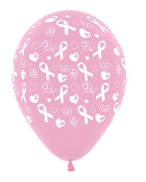 Pink Ribbon Balloons 6pk – Pink