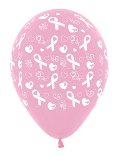 Pink Ribbon Balloons 6pk – Pink
