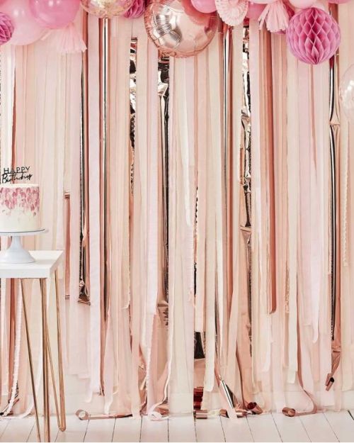 Pink & Rose Gold Streamer Backdrop