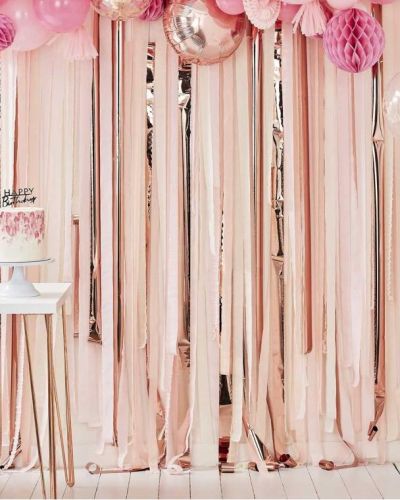 Pink & Rose Gold Streamer Backdrop