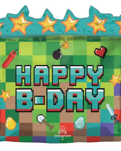 Pixel Party TNT Shaped Foil Balloon