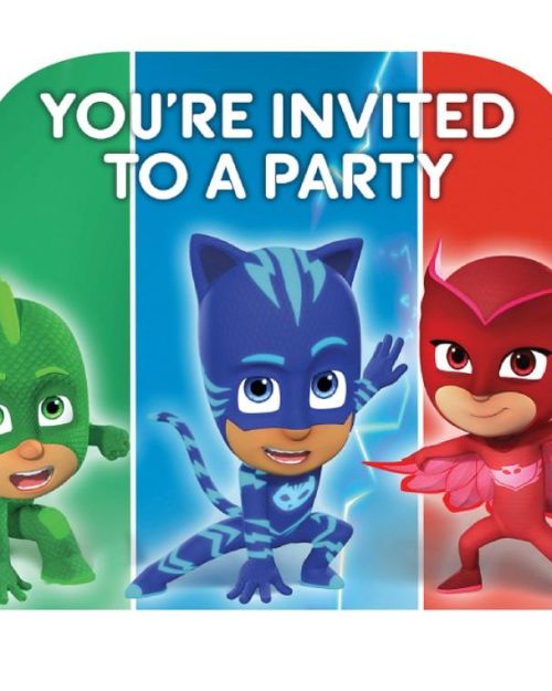 PJ Masks Invitations 8pk