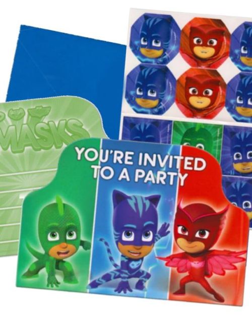 PJ Masks Invitations 8pk