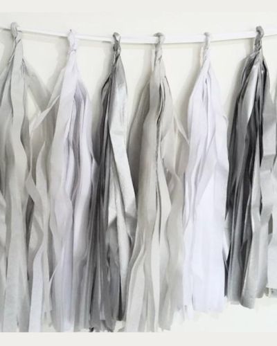 Tissue Tassel Garland – Platinum