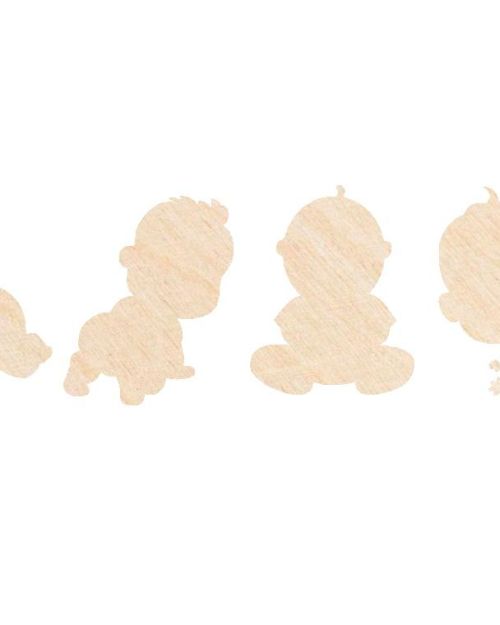 Ready to Pop Wooden Baby Shape Favours