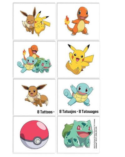 Pokemon Temporary Tattoos