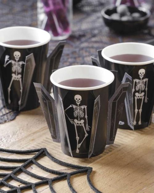 Pop Out Skeleton Coffin Cups 8pk
