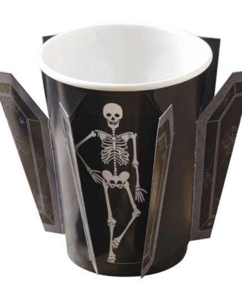 Pop Out Skeleton Coffin Cups 8pk