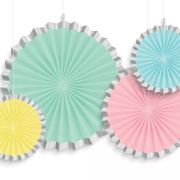 Pretty Pastels Paper Fans 4pk