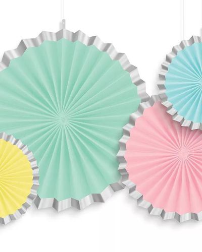 Pretty Pastels Paper Fans 4pk