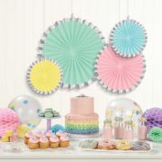 Pretty Pastels Paper Fans 4pk