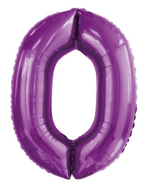 86cm Purple Number Balloon – 0