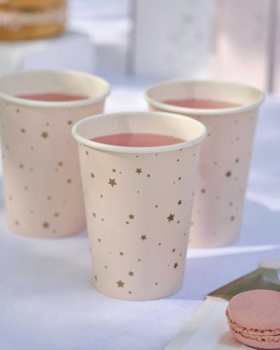 Princess Party Gold Star Cups 8pk