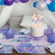 Purple Galaxy Hexagon Shaped Plates 8pk