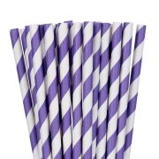 Paper Straws Purple Stripe 24pk