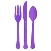 Purple Plastic Cutlery – 24pk