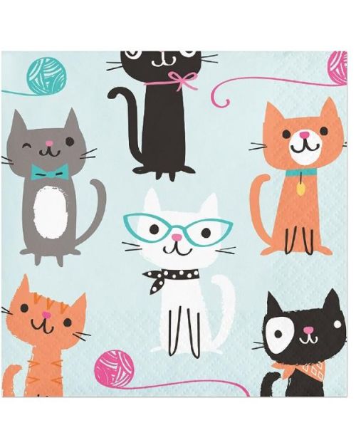 Purr-fect Party Beverage Napkins 16pk