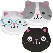 Purr-fect Party Cat Face Plates 8pk