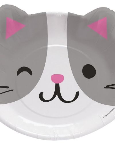 Purr-fect Party Cat Face Plates 8pk