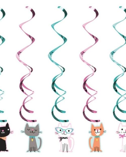Purr-fect Party Hanging Swirl Decorations