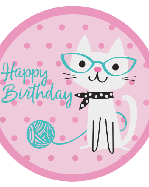 Edible Icing Image – Purr-fect Round