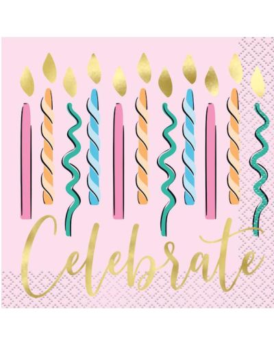 Rainbow Birthday Sweets Beverage Napkins 16pk