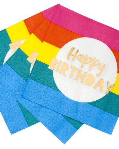Rainbow Brights Happy Birthday Napkins 16pk
