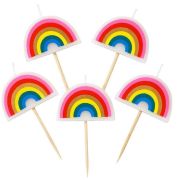 Rainbow Brights Rainbow Shaped Candles 5pk