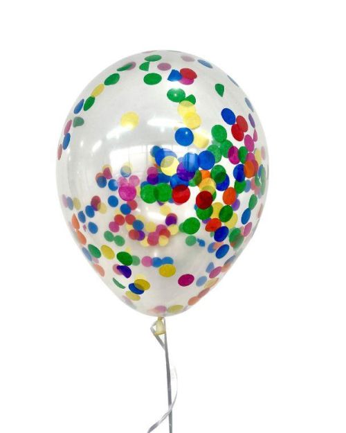 Bright Rainbow Confetti Balloon – Single