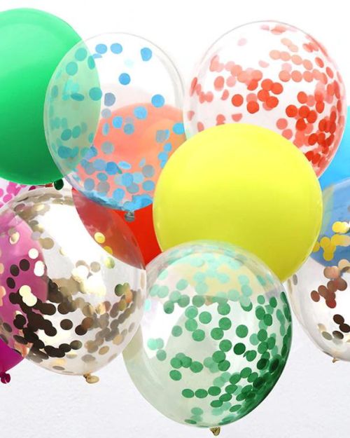 Rainbow Confetti Balloons 12pk