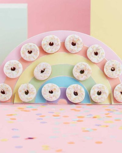 Pastel Party Rainbow Donut Wall