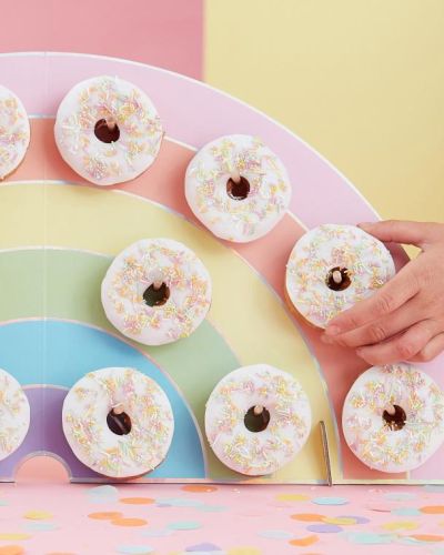 Pastel Party Rainbow Donut Wall