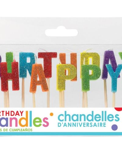 Rainbow Happy Birthday Candle Set