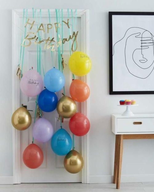 Rainbow & Gold Happy Birthday Balloon Door Kit