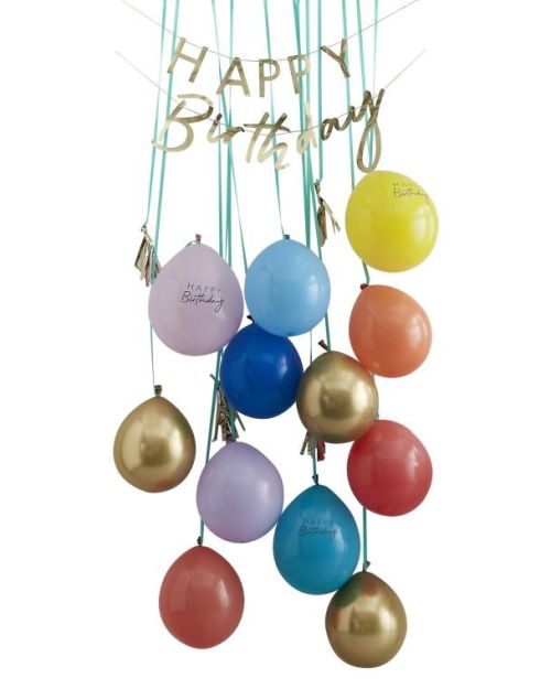 Rainbow & Gold Happy Birthday Balloon Door Kit