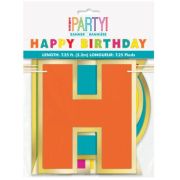 Rainbow & Gold Happy Birthday Garland