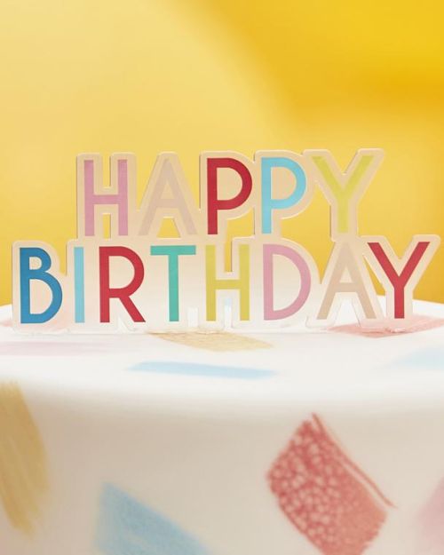 Rainbow Happy Birthday Acrylic Cake Topper