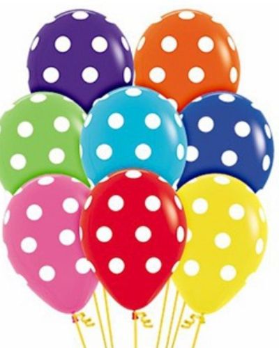 Rainbow Polka Dot Balloons 12pk