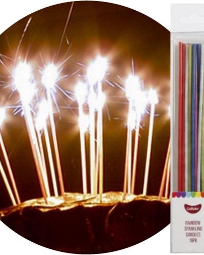 Sparkling Candles 18pk Rainbow