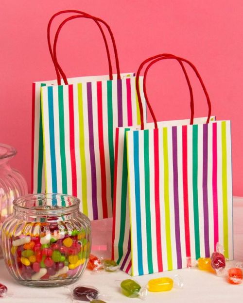 Retro Rainbow Stripe Treat Bags 8pk