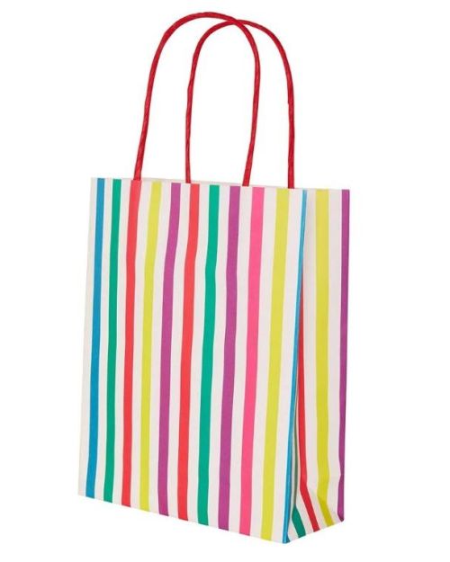 Retro Rainbow Stripe Treat Bags 8pk