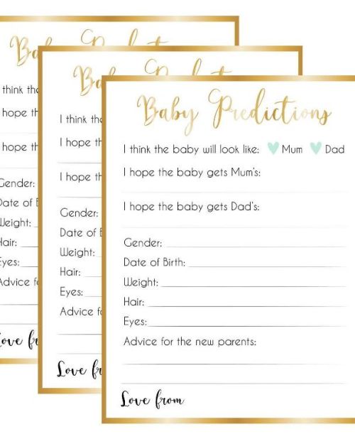 Ready to Pop Baby Predictions Sheets
