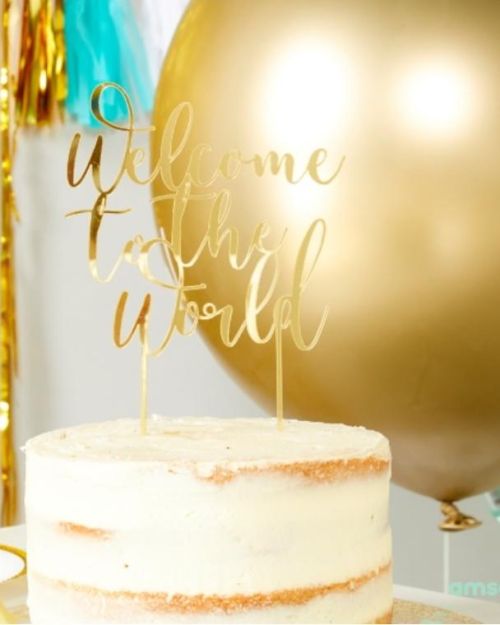 Ready to Pop Welcome to the World Cake Topper
