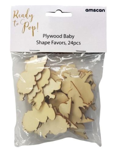 Ready to Pop Wooden Baby Shape Favours