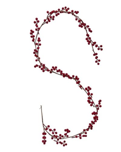Red Berry Foliage Christmas Garland