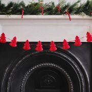 Red Christmas Tree Honeycomb Garland