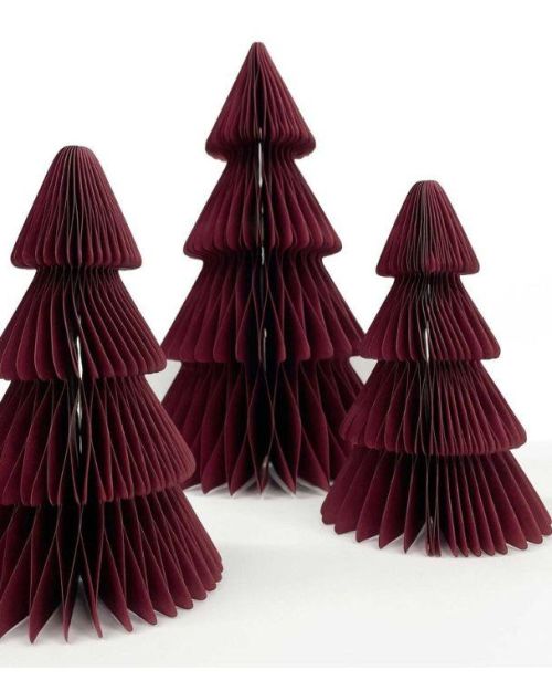 20cm Christmas Honeycomb Tree Red