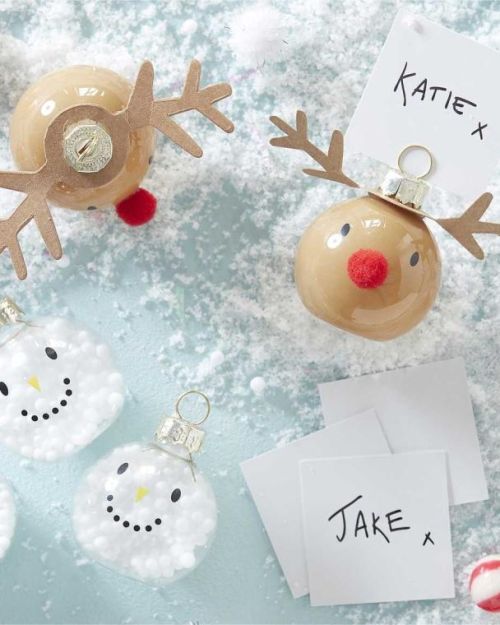 Reindeer & Snowman Christmas Place Card Holders