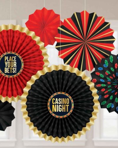 Roll The Dice Casino Paper Fans 6pk