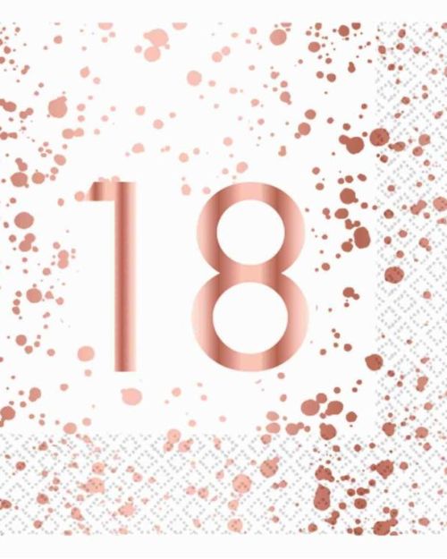 Rose Gold 18 Lunch Napkins 16pk